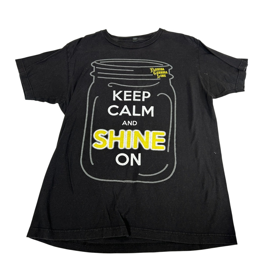 Florida Georgia Line Mens M Black Keep Calm And Shine On Graphic T-Shirt Tultex